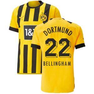2022-2023 Borussia Dortmund Authentic Home Shirt (BELLINGHAM 22)