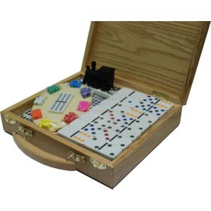 Domino Mexican-Train Dubbel 12 kof. hout