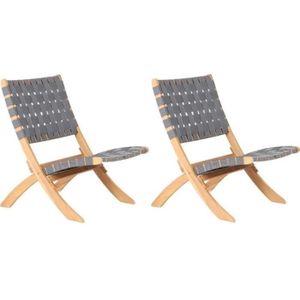 Set van 2 lage tuinfauteuils VERONE lichtgrijs