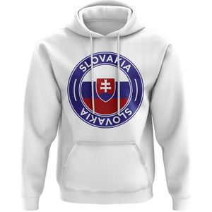 Slovakia Football Badge Hoodie (White)