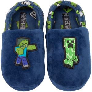 Minecraft - Kinder Hausschuhe "Zombie Vs Creeper" (36 EU) (Blau/Grün)