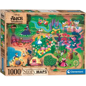 Clementoni 39667 - 1000 piece puzzle - Alice in Wonderland - Disney Maps