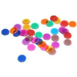 Buffalo Bingofiches - Transparant Gekleurd - Diameter 14mm - 300 stuks in Zak