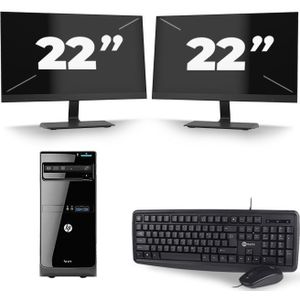 HP Pro 3500 Micro Tower - Intel Core i3-3e Generatie - 8GB RAM - 128GB SSD - Windows 10 + 2x 22 inch Monitor