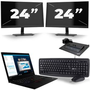Lenovo ThinkPad L490 - Intel Core i5-8e Generatie - 14 inch - 16GB RAM - 512GB SSD - Windows 11 + 2x 24 inch Monitor