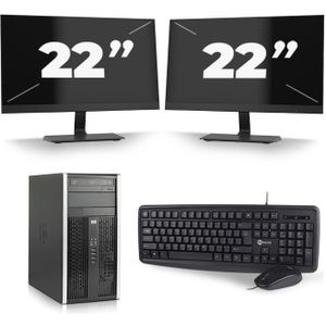 HP Compaq 6200 Pro Micro Tower - Intel Core i7-2e Generatie - 16GB RAM - 480GB SSD - Windows 10 + 2x 22 inch Monitor