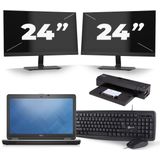 Dell Latitude E6540 - Intel Core i7-4e Generatie - 15 inch - 8GB RAM - 256GB SSD - Windows 11 + 2x 24 inch Monitor