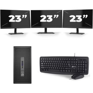 HP ProDesk 600 G2 Micro Tower - Intel Core i3-6e Generatie - 8GB RAM - 120GB SSD - Windows 11 + 3x 23 inch Monitor