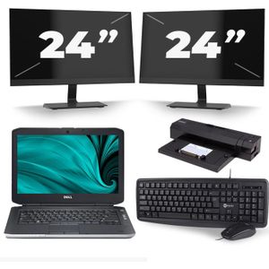 Dell Latitude E5430 - Intel Core i3-3e Generatie - 14 inch - 8GB RAM - 256GB SSD - Windows 10 + 2x 24 inch Monitor