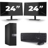 Dell Optiplex 3040 SFF - Intel Core i7-6e Generatie - 16GB RAM - 512GB SSD - Windows 11 + 2x 24 inch Monitor