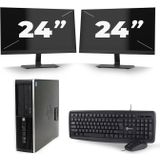 HP Compaq 8200 Elite CMT Tower - Intel Core i7-2e Generatie - 16GB RAM - 512GB SSD - Windows 10 + 2x 24 inch Monitor
