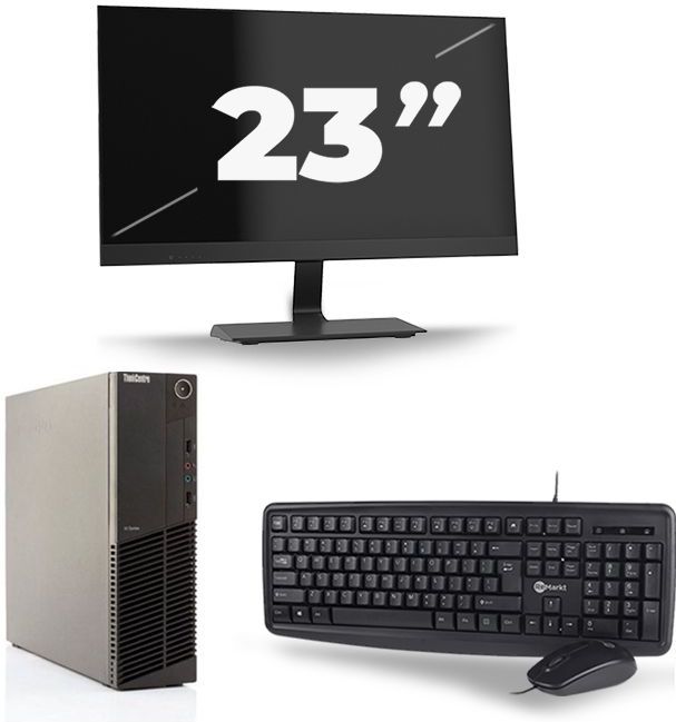 Lenovo ThinkCentre M82 SFF - Intel Core i5-3e Generatie - 8GB RAM - 256GB SSD - Windows 10 + 1x 23 inch Monitor