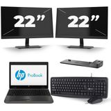 HP ProBook 6570b - Intel Core i5-3e Generatie - 15 inch - 8GB RAM - 256GB SSD - Windows 10 + 2x 22 inch Monitor
