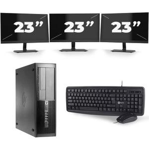 HP Compaq Pro 4300 SFF - Intel Core i5-3e Generatie - 8GB RAM - 240GB SSD - Windows 10 + 3x 23 inch Monitor