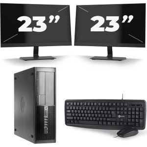 HP Compaq Pro 4300 SFF - Intel Core i3-3e Generatie - 8GB RAM - 128GB SSD - Windows 10 + 2x 23 inch Monitor