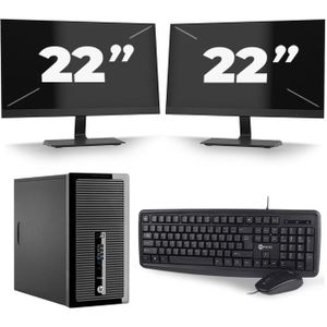 HP ProDesk 400 G2 Micro Tower - Intel Core i3-4e Generatie - 8GB RAM - 128GB SSD - Windows 10 + 2x 22 inch Monitor