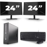 HP ProDesk 600 G1 SFF - Intel Core i7-4e Generatie - 16GB RAM - 512GB SSD - Windows 10 + 2x 24 inch Monitor