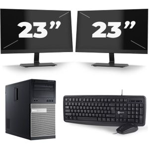 Dell Optiplex 9020 Micro Tower - Intel Core i7-4e Generatie - 16GB RAM - 480GB SSD - Windows 10 + 2x 23 inch Monitor