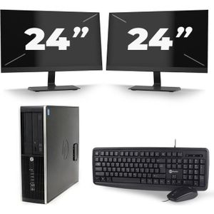 HP Compaq 8200 Elite CMT Tower - Intel Core i7-2e Generatie - 16GB RAM - 480GB SSD - Windows 10 + 2x 24 inch Monitor