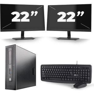 HP EliteDesk 800 G2 SFF - Intel Core i5-6e Generatie - 8GB RAM - 240GB SSD - Windows 11 + 2x 22 inch Monitor