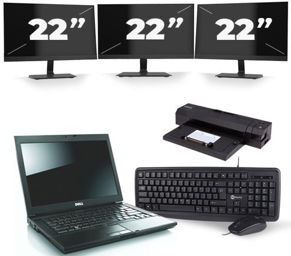 Dell Latitude E6510 - Intel Core i7-1e Generatie - 15 inch - 8GB RAM - 256GB SSD - Windows 10 + 3x 22 inch Monitor