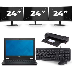 Dell Latitude E7240 - Intel Core i5-4e Generatie - 12 inch - 8GB RAM - 240GB SSD - Windows 11 + 3x 24 inch Monitor