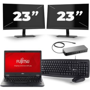 Fujitsu LifeBook E548 - Intel Core i3-7e Generatie - 14 inch - 8GB RAM - 256GB SSD - Windows 11 + 2x 23 inch Monitor