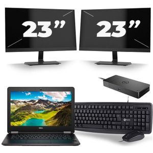 Dell Latitude E7270 - Intel Core i7-6e Generatie - 12 inch - 16GB RAM - 512GB SSD - Windows 11 + 2x 23 inch Monitor