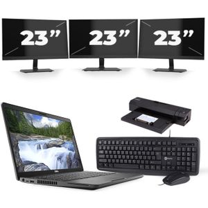 Dell Latitude 5500 - Intel Core i5-8e Generatie - 15 inch - 16GB RAM - 512GB SSD - Windows 11 + 3x 23 inch Monitor