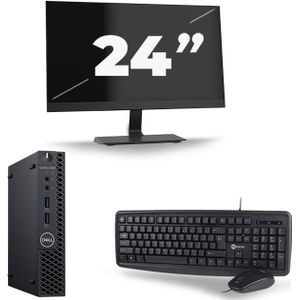 Dell Optiplex 3060 Micro USFF - Intel Core i7-8e Generatie - 16GB RAM - 480GB SSD - Windows 11 + 1x 24 inch Monitor