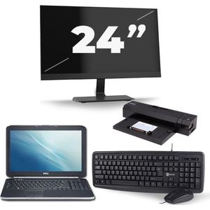 Dell Latitude E5520 - Intel Core i5-2e Generatie - 15 inch - 8GB RAM - 240GB SSD - Windows 10 + 1x 24 inch Monitor