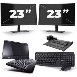 Lenovo ThinkPad X230 - Intel Core i5-3e Generatie - 12 inch - 8GB RAM - 240GB SSD - Windows 10 + 2x 23 inch Monitor