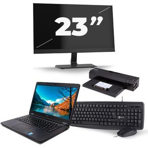 Dell Latitude E5450 - Intel Core i3-5e Generatie - 14 inch - 8GB RAM - 240GB SSD - Windows 11 + 1x 23 inch Monitor