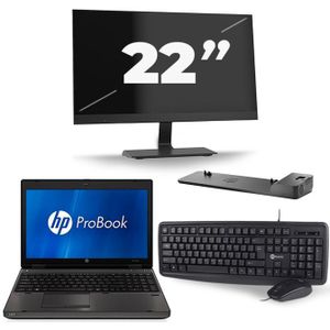 HP ProBook 6560b - Intel Core i5-2e Generatie - 15 inch - 8GB RAM - 240GB SSD - Windows 10 + 1x 22 inch Monitor