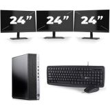 HP EliteDesk 800 G3 SFF - Intel Core i7-6e Generatie - 16GB RAM - 480GB SSD - Windows 11 + 3x 24 inch Monitor
