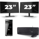 HP Pro 3500 Micro Tower - Intel Core i5-3e Generatie - 8GB RAM - 240GB SSD - Windows 10 + 2x 23 inch Monitor