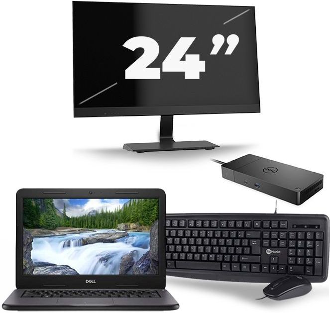 Dell Latitude 3310 - Intel Core i3-7e Generatie - 13 inch - 8GB RAM - 256GB SSD - Windows 11 Home + 1x 24 inch Monitor