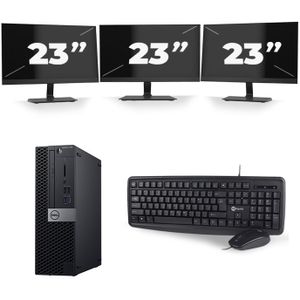 Dell Optiplex 7060 SFF - Intel Core i7-8e Generatie - 16GB RAM - 512GB SSD - Windows 11 + 3x 23 inch Monitor