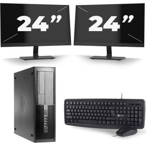 HP Compaq Pro 4300 SFF - Intel Core i7-3e Generatie - 16GB RAM - 480GB SSD - Windows 10 + 2x 24 inch Monitor