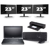Dell Latitude E6530 - Intel Core i5-3e Generatie - 15 inch - 8GB RAM - 256GB SSD - Windows 10 + 3x 23 inch Monitor