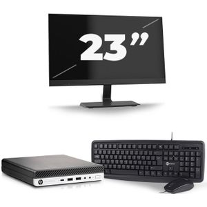 HP EliteDesk 800 G3 USFF - Intel Core i5-6e Generatie - 8GB RAM - 240GB SSD - Windows 11 + 1x 23 inch Monitor
