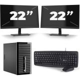 HP ProDesk 400 G3 Micro Tower - Intel Core i5-6e Generatie - 8GB RAM - 256GB SSD - Windows 11 + 2x 22 inch Monitor