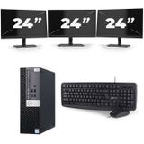 Dell Optiplex 7040 SFF - Intel Core i5-6e Generatie - 8GB RAM - 256GB SSD - Windows 11 + 3x 24 inch Monitor