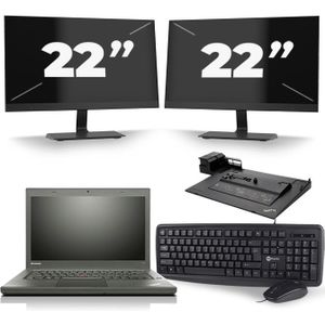 Lenovo ThinkPad T450 - Intel Core i5-5e Generatie - 14 inch - 8GB RAM - 256GB SSD - Windows 11 + 2x 22 inch Monitor