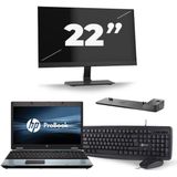 HP ProBook 6550b - Intel Core i5-1e Generatie - 15 inch - 8GB RAM - 256GB SSD - Windows 10 + 1x 22 inch Monitor