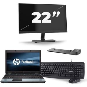 HP ProBook 6550b - Intel Core i5-1e Generatie - 15 inch - 8GB RAM - 256GB SSD - Windows 10 + 1x 22 inch Monitor