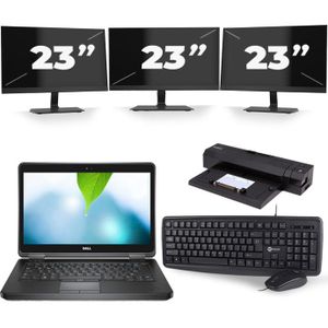 Dell Latitude E5440 - Intel Core i3-4e Generatie - 14 inch - 8GB RAM - 240GB SSD - Windows 11 + 3x 23 inch Monitor