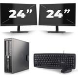 HP Z220 Workstation SFF - Intel Core i3-2e Generatie - 8GB RAM - 120GB SSD - Windows 10 + 2x 24 inch Monitor