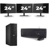 Dell Optiplex 3050 SFF - Intel Core i7-7e Generatie - 16GB RAM - 512GB SSD - Windows 11 + 3x 24 inch Monitor