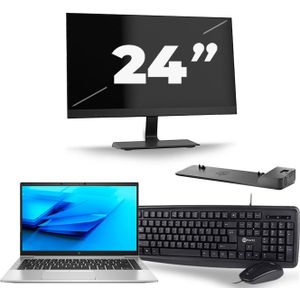 HP EliteBook 840 G7 - Intel Core i7-10e Generatie - 14 inch - 16GB RAM - 512GB SSD - Windows 11 + 1x 24 inch Monitor